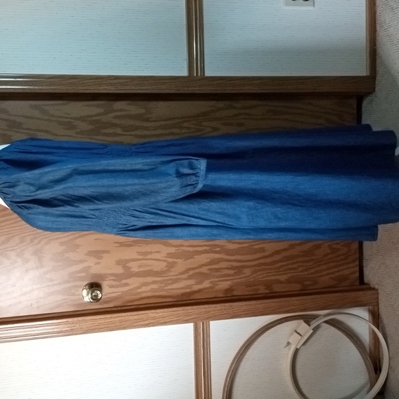 Falls Creek Blue Smocked Sundress with Bishop Sleeves Prairie,Cottage Core, Comf - Picture 5 of 7